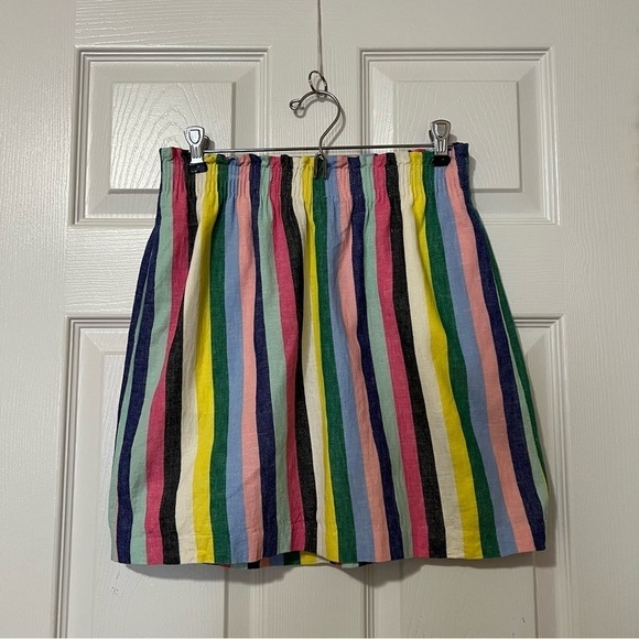 J.Crew Linen Cotton A-Line Mini Skirt in Rainbow Multicolour - Sz 2 - Picture 2 of 12
